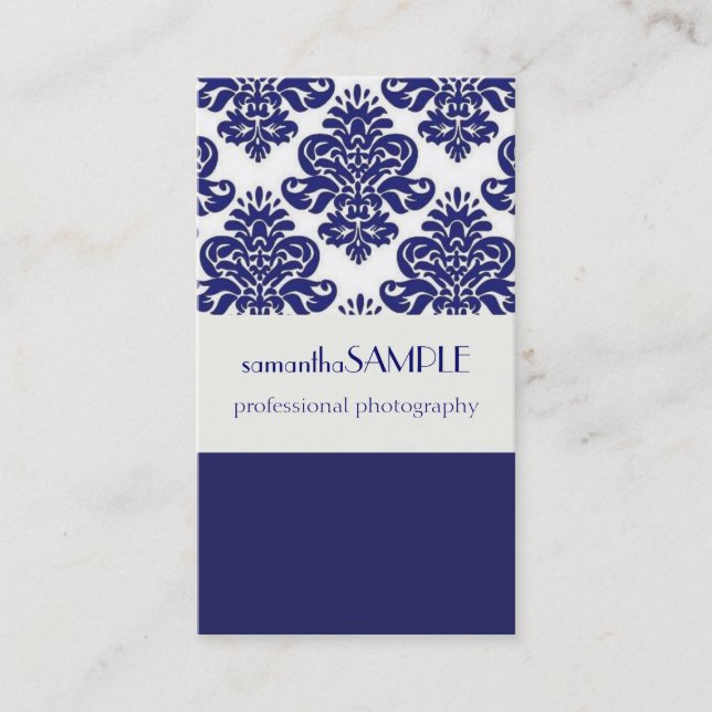 Blue & White Delight Business Card (Front)