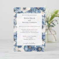 Blue White Denim Flowers Wedding