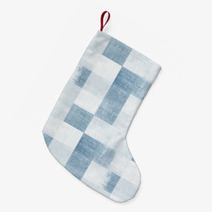 Blue White Denim Jean Christmas Small Christmas Stocking