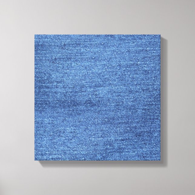Blue White Denim Texture Look Image Canvas Print (Front)