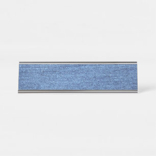 Blue White Denim Texture Look Image Desk Name Plate