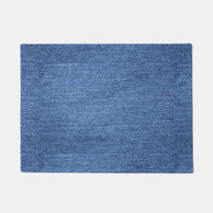 Blue White Denim Texture Look Image Doormat