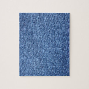 Blue White Denim Texture Look Image Jigsaw Puzzle