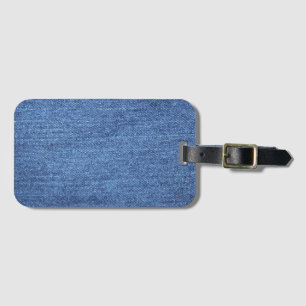 Blue White Denim Texture Look Image Luggage Tag