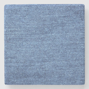 Blue White Denim Texture Look Image Stone Coaster