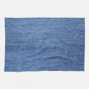 Blue White Denim Texture Look Image Tea Towel
