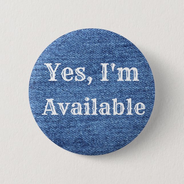 Blue White Denim Theme Wedding 6 Cm Round Badge (Front)
