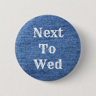 Blue White Denim Theme Wedding 6 Cm Round Badge
