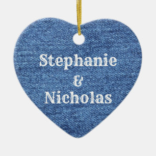 Blue White Denim Theme Wedding Ceramic Tree Decoration