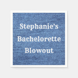 Blue White Denim Theme Wedding Napkin