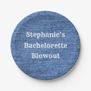 Blue White Denim Theme Wedding Paper Plate