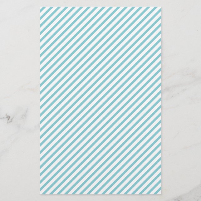 Blue & White Diagonal Stripe Soap Wrap Paper (Front)