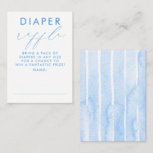 Blue White Diaper Raffle Baby Shower Tickets Enclosure Card