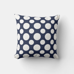 Blue White Dot Pattern Cushion