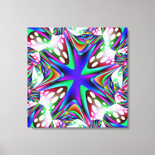 Blue White Dots Wrapped Canvas