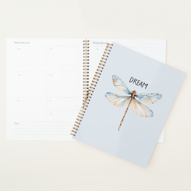 Blue White Dream Dragonfly Planner (Display)