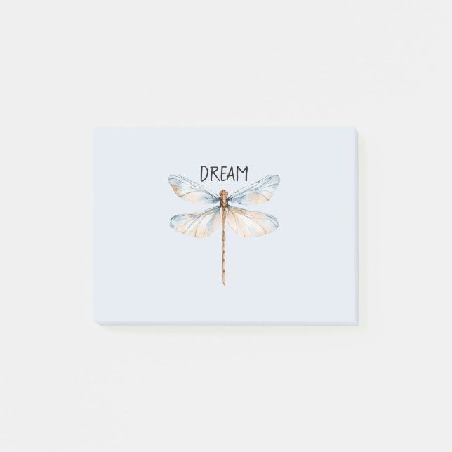 Blue White Dream Dragonfly Post-it Notes (Front)
