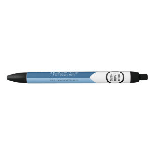 Blue White Dual Tone Corporate Logo Promotional Black Ink Pen