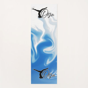 Blue-white eddy yoga starch mat