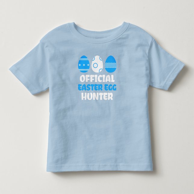 Blue & White Egg Hunter Toddler Tee (Front)
