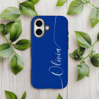 Blue White Elegant Calligraphy Script Name
