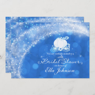 Blue & White Elegant Glam Carriage Storybook Invitation