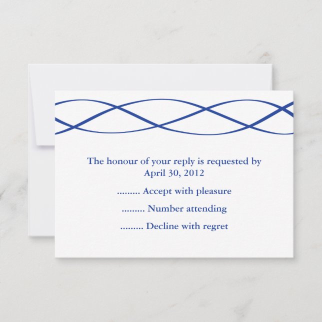 Blue & White Event Reply, RSVP or Response Cards (Front)