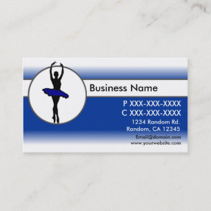 Blue white fade ballerina custom business cards