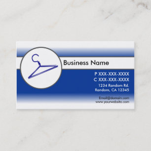 Blue white fade clothes hanger business cards