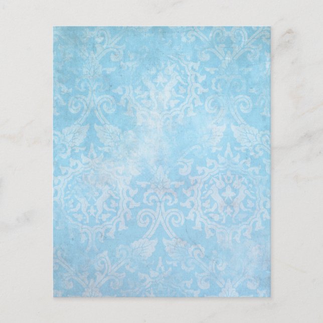 Blue & White Faded Shabby Ephemera (Front)