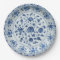 Blue white faux porcelain floral chinoiserie flow