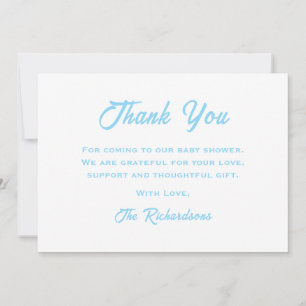 Blue White Feet Baby Shower Fun Trendy Its A Boy Thank You Card
