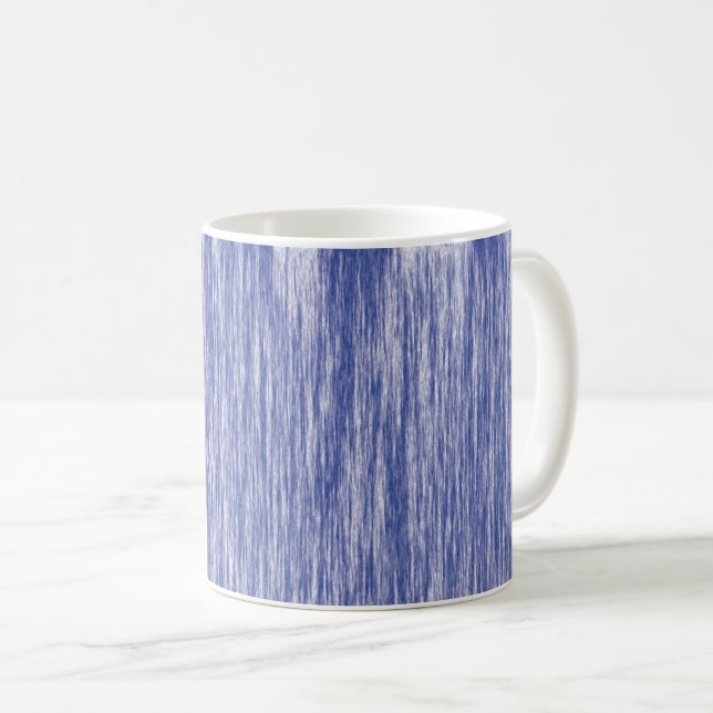 blue & white fibres / lines pattern - ceramic mug (Front Right)