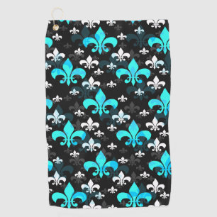 Blue White Fleur De Lis Golf Towel