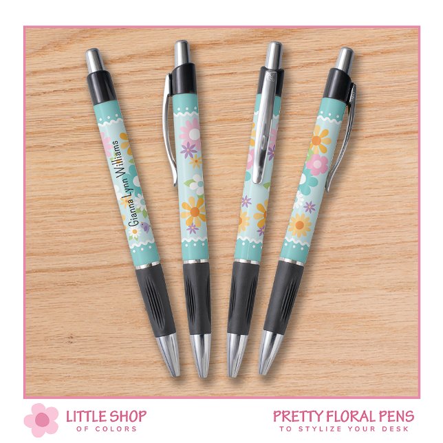 Blue White Floral Monogram (Creator Uploaded)