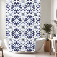 Black and White Farmhouse Shower Curtain Set with Hooks Black Moroccan  Shower Curtain for Bathroom Antique Floral Elegant Paisley Shower Curtain  Boho