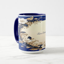 Blue White Floral Mug