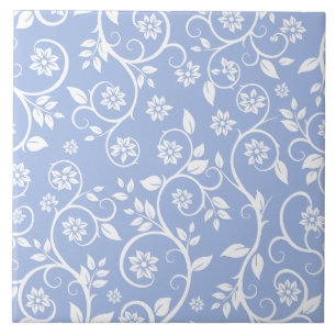 blue &white floral pattern  tile