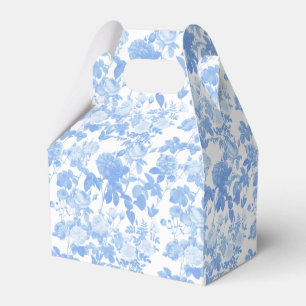 Blue White Floral Roses French Chinoiserie Pattern Favour Box