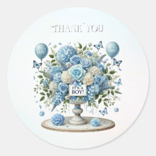 Blue White Floral Vase Sticker