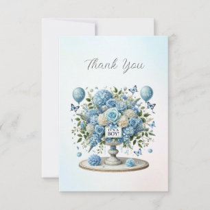 Blue White Floral Vase Thank You Card