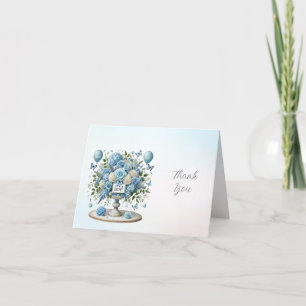 Blue White Floral Vase Thank You Card
