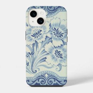 Blue & White Floral Victorian Majolica Antique iPhone 14 Case