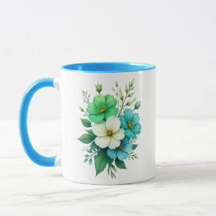 Blue White Flowers Bouquet-57453 Mug