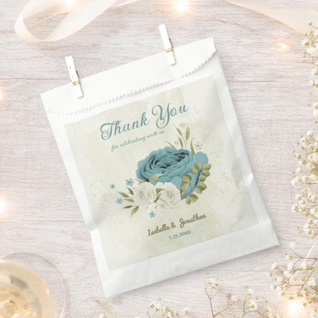 blue white flowers greenery wedding favour bags (Clipped)