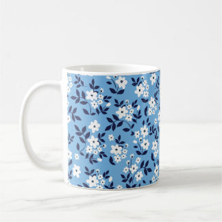 Blue, White Flowers: Vintage Coffee Mug