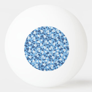 Blue, White Flowers: Vintage Ping Pong Ball