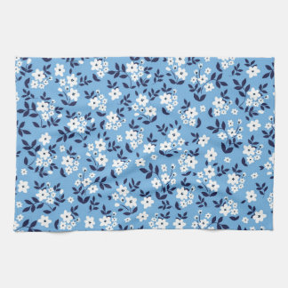 Blue, White Flowers: Vintage Tea Towel