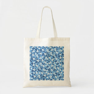 Blue, White Flowers: Vintage Tote Bag