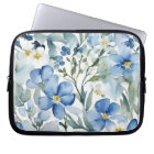 Blue White Flowers Watercolor Chic